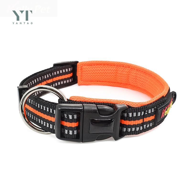 Wholesale Nylon Pet Accessories Collar Reflective Breathable Mesh Padded Large Small Dog Collar