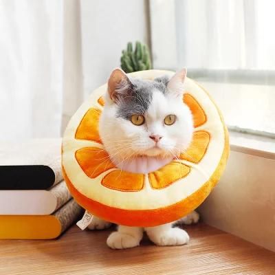 Cute Pineapple Neck Cat Cones After Surgery Adjustable Recovery Kitten and Cats Elizabethan Collars