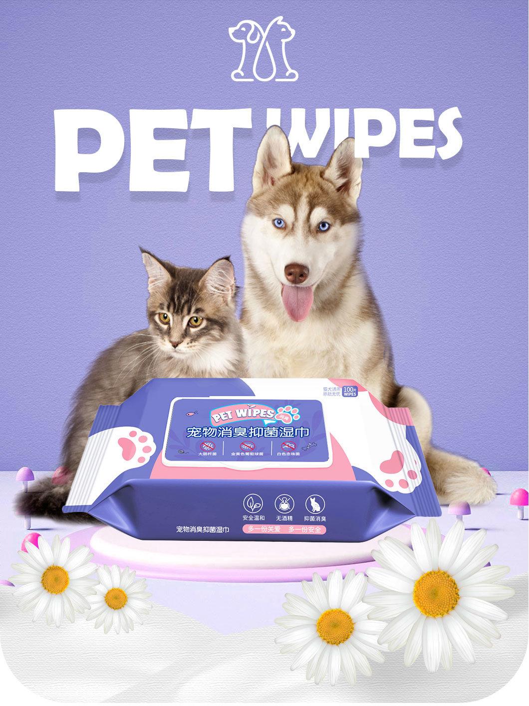 Wholesale Custom Disposable Eco Friendly Pet Cats Dogs Eyes Cleaning Wipes OEM All-Purpose Pet Wet Wipes