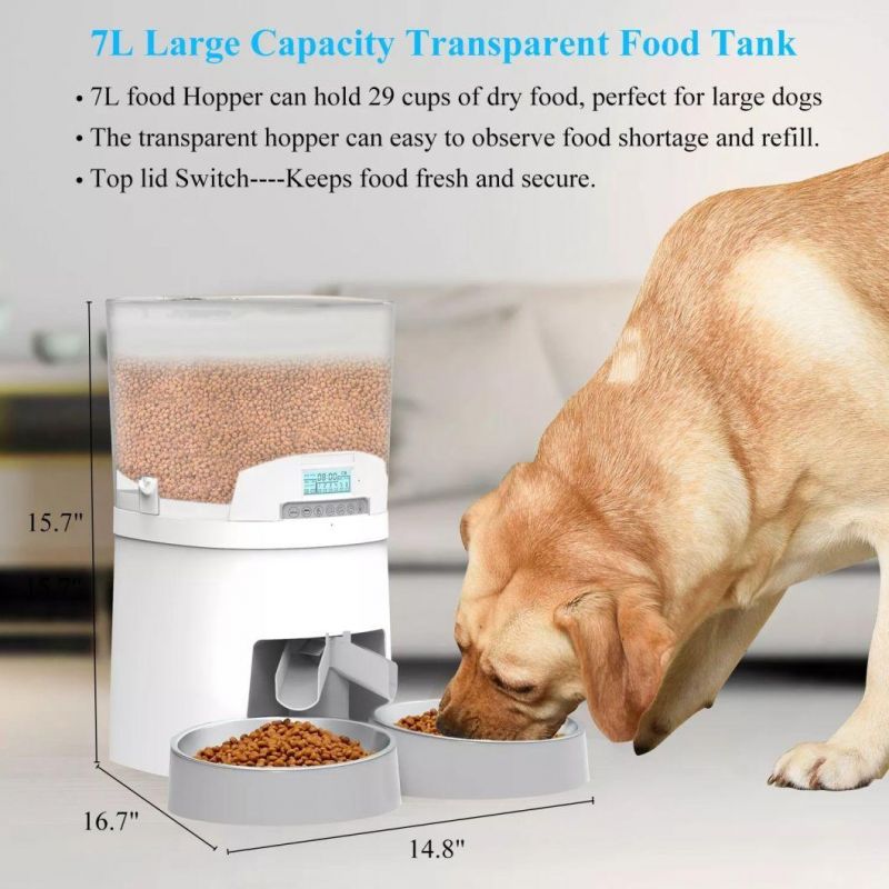 Automatic Two Way Cat Dog Feeder with 7L Large Capacity for Pets Feeder