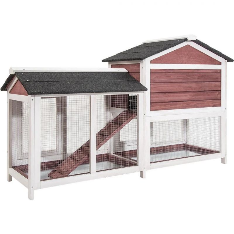 Durable Outdoor Fir Wood Rabbit Hutch for Sale