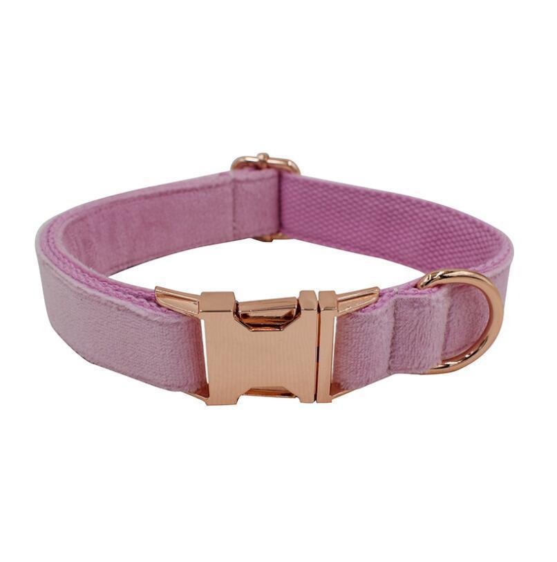 Velvet Dog Collar and Leash Set, Soft & Comfy Adjustable Dog Collar