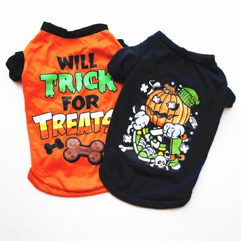 Dog Halloween T-Shirts Costume Pet Clothes// Manufacturer Direct Sale New, Cotton Pet Clothes for Dogs Pet Apparel & Accessories