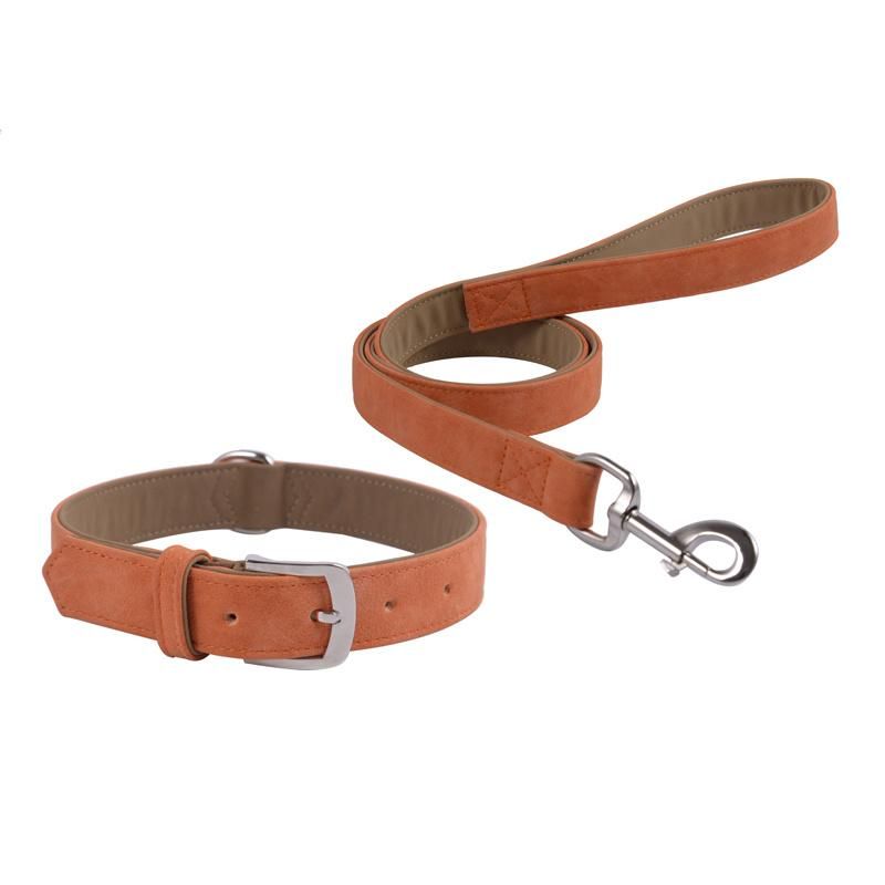 Unique Products Luxury PU Plain Leather Dog Collar and Leash