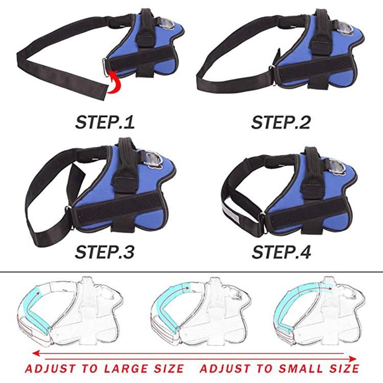 Reflective Dog Vest Breathable Adjustable Harness Pet with Handle for Outdoor Walking