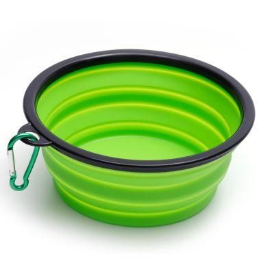 TPE Food Water Portable Dog Bowl Collapsible Plastic Pet Bowl with Hook