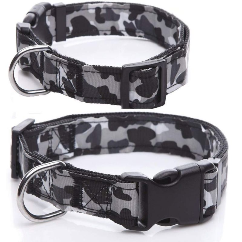 Nylon Camouflage Adjustable Dog Collar for Medium and Large Dog