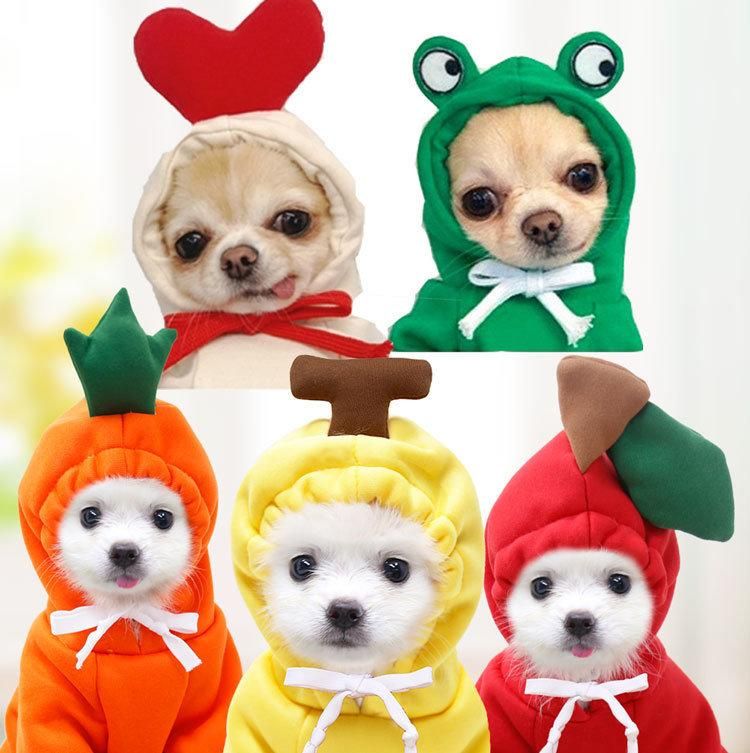 Medium Large Dog Lovely Cosplay Fruit Cloth Puppy Cat Fall Winter Pet Teddy Sweater Fleece Clothes