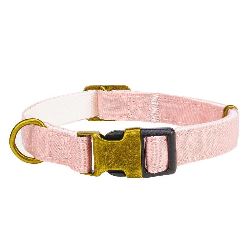 Customized Specification Polyester Cotton Material Electroplating Colorful Canvas Dog Collar and Leash