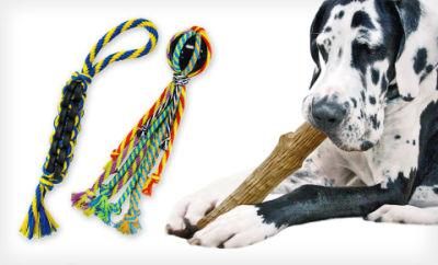 New Rubber Rope Ball Tug Dog Toy