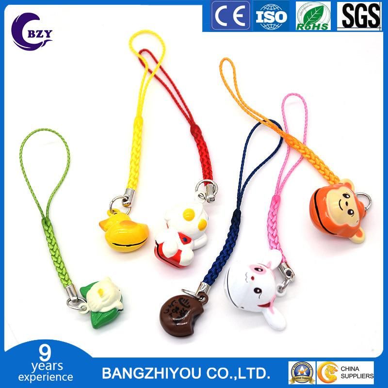 DIY Jewelry Accessories Cartoon Pet Animal Bell Ornament Metal Crafts with Lanyard Animal Bell