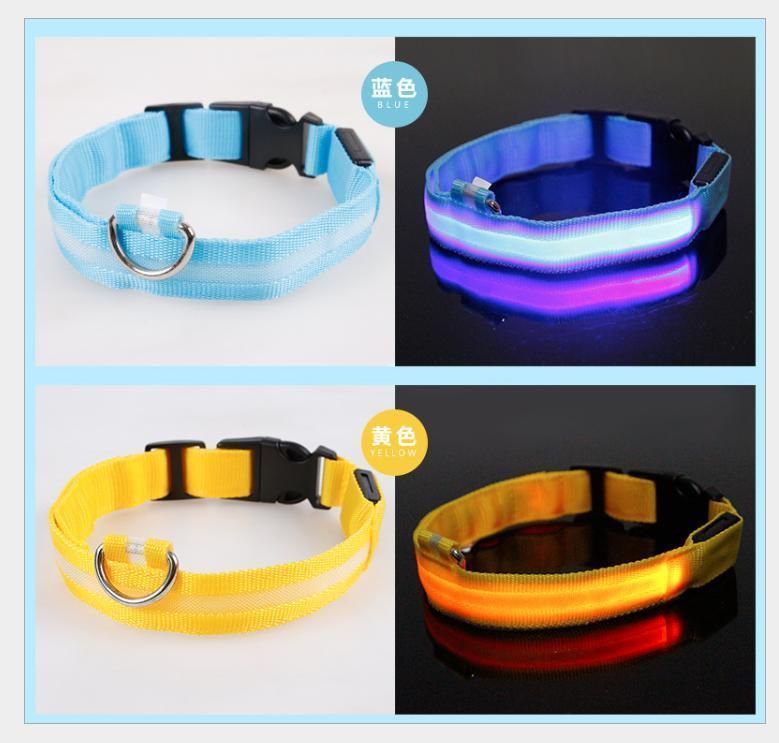 USB Rechargeable Flashing LED Nylon Safety Dog Collar