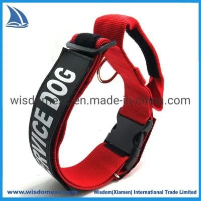 Red Heavy Duty Retractable Leash Jacquard Log Puppy Dog Collar