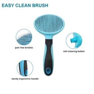 Pets Cat &amp; Dog Hair Brush Tools Stainless-Steel Comb Grooming Self-Cleaning Slicker Brush for Bailigao