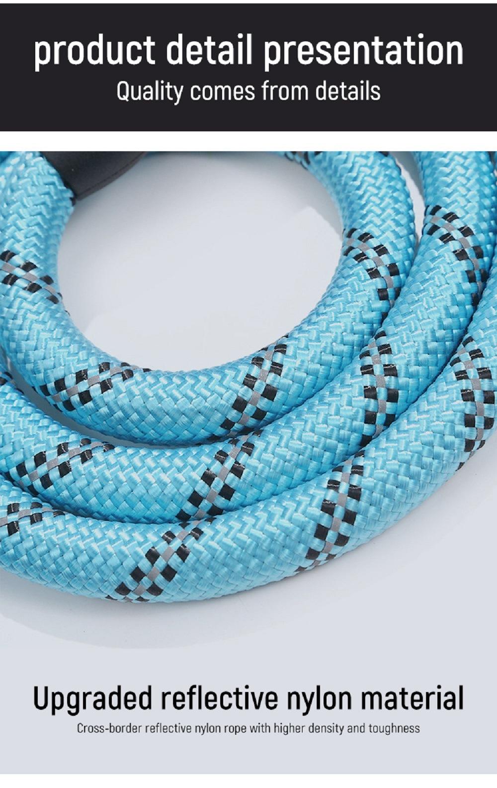 Pet Leash to Prevent Collision Reflective Nylon Rolled Rope