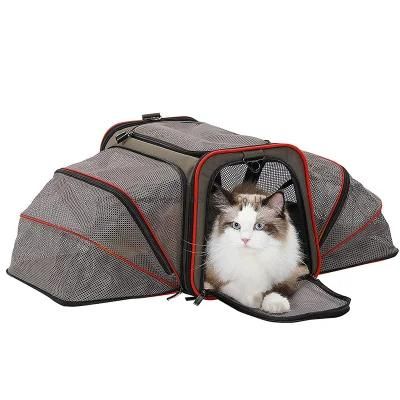 Portable Breathable Airline Approved Cat Carrier Tote Bag Expandable Cat Travel Carrier