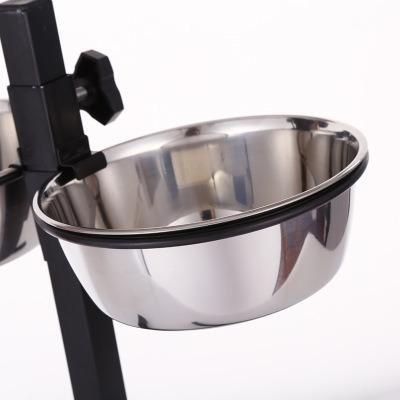 Factory Custom Dog Bowls Stainless Steel Double Pet Dog Bowls Adjustable Height Stand Feeding Station