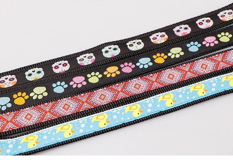 Best-Selling High Quality Cute Thick Strong Large Luxury Adjustable Custom Print Logo Dog Leash Nylon