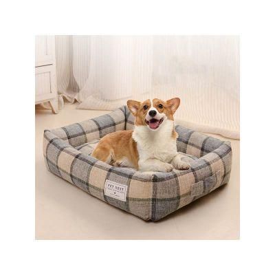 All Weather Cotton Line Fabric Fleece Soft and Comfortable Pet Beds Luxury