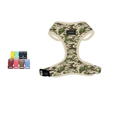 Wholesale High Quality Camouflage New Custom Printed Sport Custom Adjustable Collar Bow Leash Harness and Bandana Sets