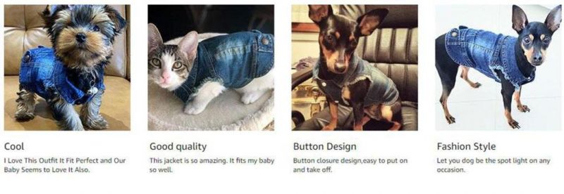 Dog Jeans Jacket Cool Blue Denim Coat