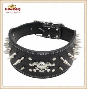 High Quality PU Rivet Skull Widen Pet Dog Collar/Leads (KC0071)