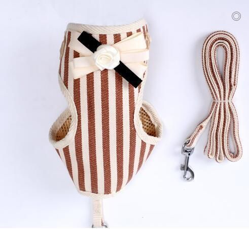 Multi Colors Breathable Adjustable Pet Cat Dog Harness with Leash