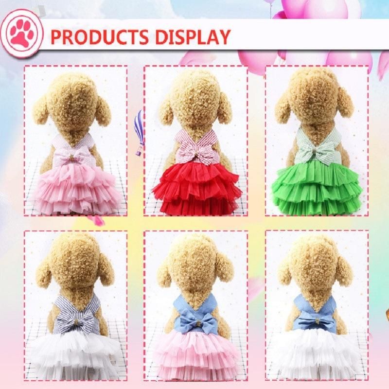 Puppy Princess Dresses Cats and Dogs Vest Skirt Cute Bow-Knot