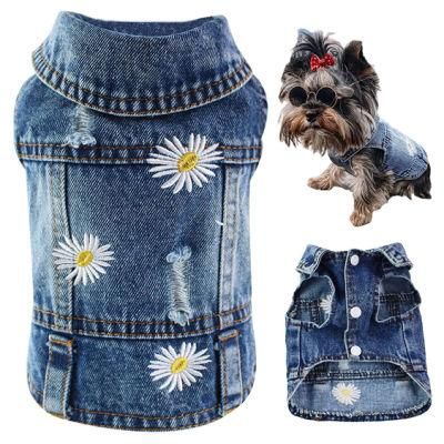 Dog Clothes Blue Dog Shirt Casual Pet Jeans Jacket Denim Cat Clothes