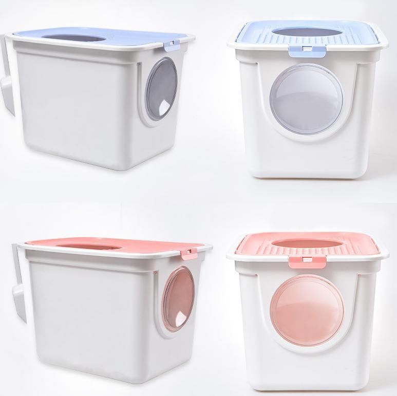 Mix Colors Large Cat Litter Box Toilet Cat Litter Box Plastic Scoop Free Cat Full Enclosed Box