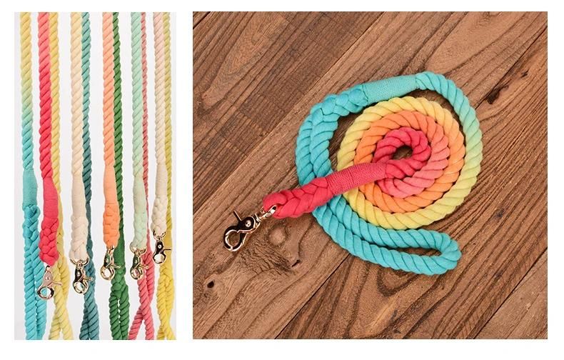 Custom Durable Soft and Skin-Friendly Multiple Color Durable Cotton Dog Pet Leash
