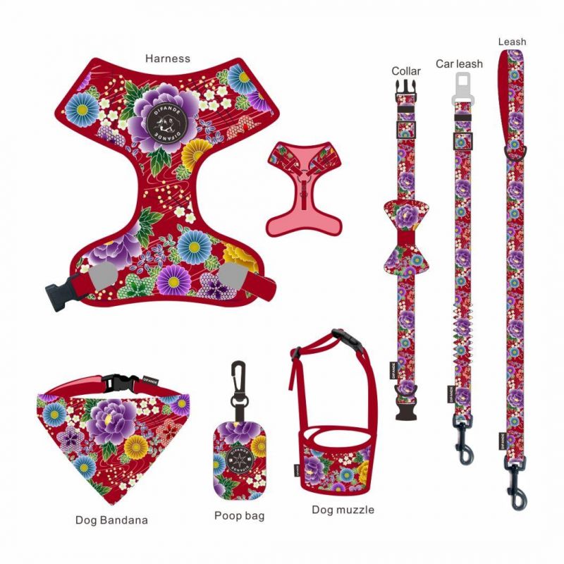 Custom Soft No Pull Pet Vest Adjustable Reversible Designer Dog Harness Leash Collar Set Dog Harness Manufacture