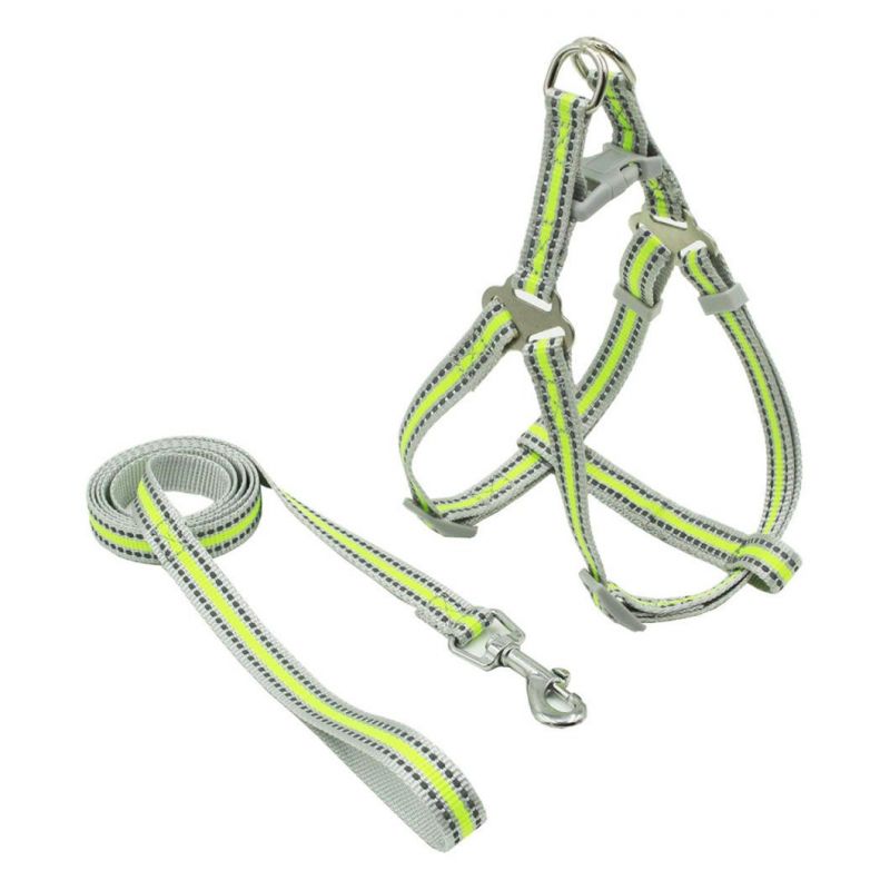 3m Reflective Stripes Webbing Dog Harness with Dog Leash