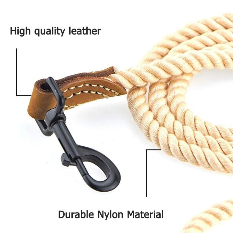 Manufacturer Climbing Nylon Rope Lead Dog Leash Heavy Duty Training Leather Tailor Reinforce Handle Adjustable Pet Rope Slip Leash for Large Medium Small Dogs