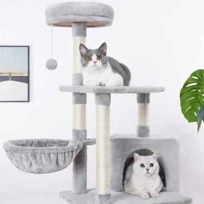 Vcare Pet Products Supply Cat Tree Furniture Tower Climb Activity Wooden Cats Tree House Tower Scratcher Wooden Cats Tree