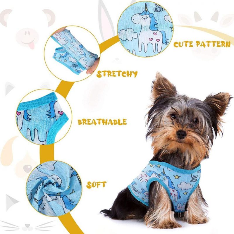 Soft Breathable Printed Pet Clothing for Small Puppy