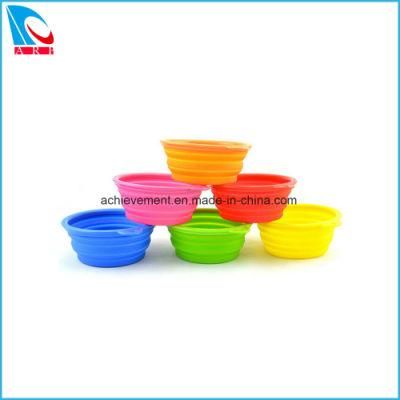 Custom Pet Expandable/ Collapsible Silicone Food &amp; Water Travel Bowl with Clip for Small &amp; Medium Dog and Cat
