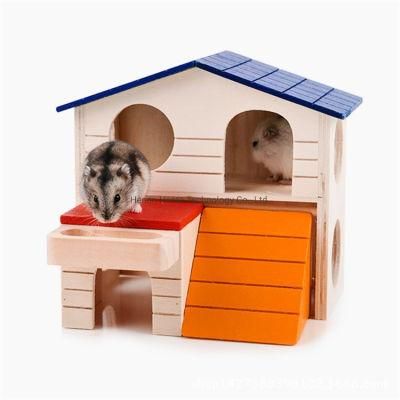 Factory Direct Wooden Hamster Small House Pet Wooden Small Cage Can Be