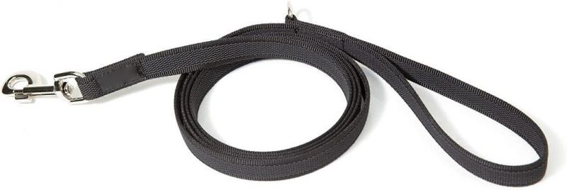 K9 Rubber Stitched Leads for Dogs with Non Slip Grip Handle - Black Gray