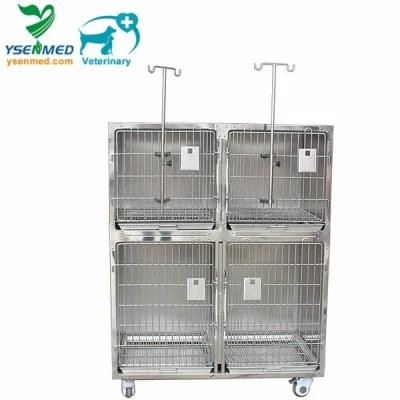 Ysvet8103 High Quality 304 Stainless Steel Cheap Veterinary Cage