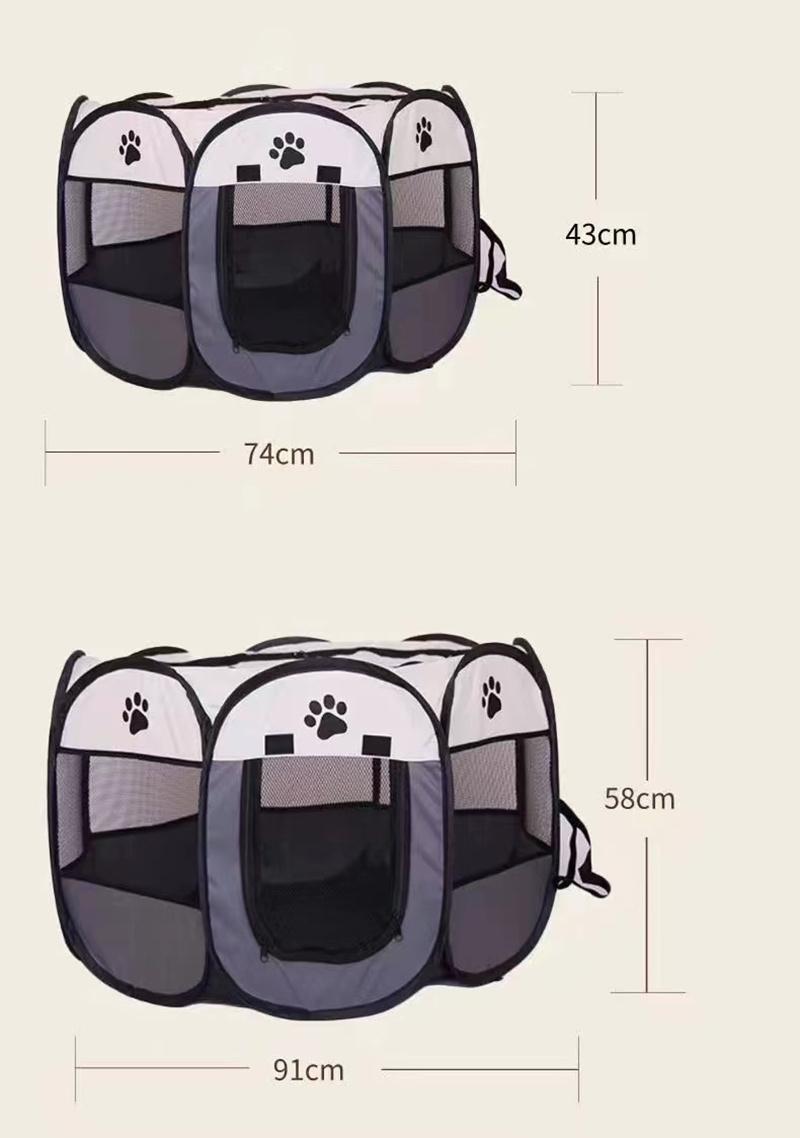 Octagon Pet Pen Pet Tent Oxford Bunay Claw Folding Dog Cage Dog Cat Delivery Room Dog Kennel Cat Nest