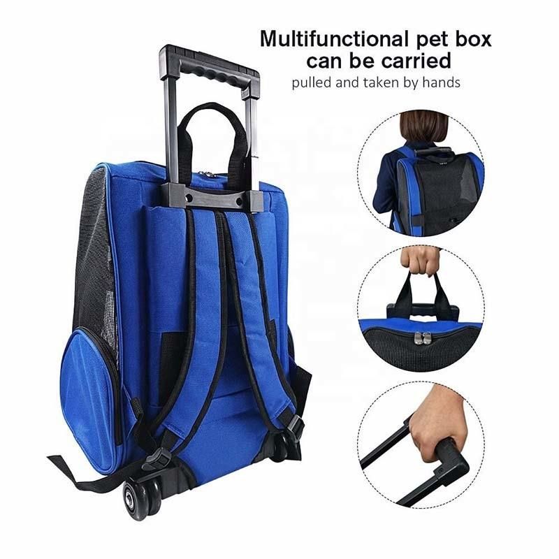 Dog Stroller Cat Backpack Carry Pet Travel Bag with Wheels
