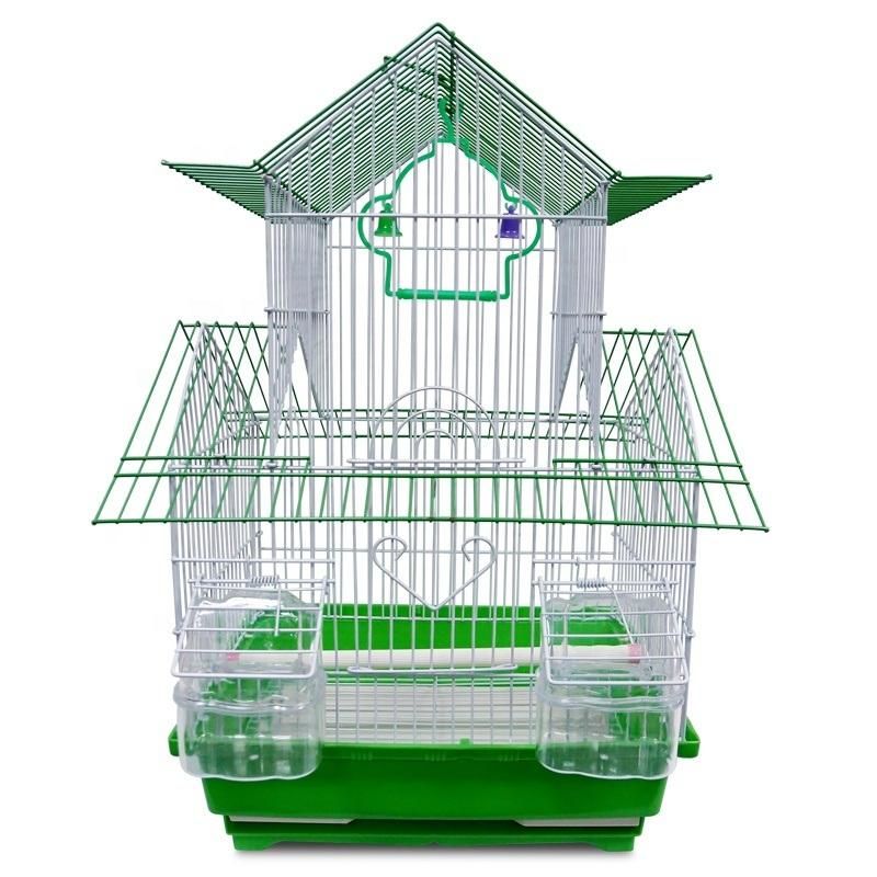 House Style Antique Wrought Iron Folding Medium Bird Parrot Breeding Cage Decorative Indoor Pet Products for Parakeets Finches