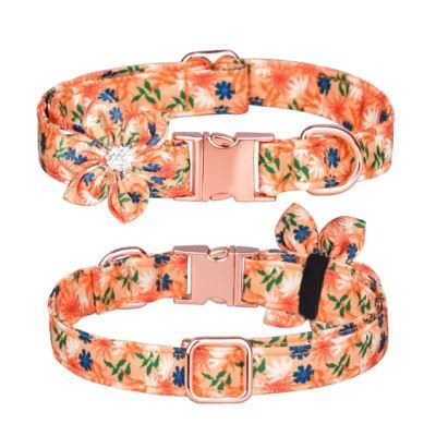 Charming Flowers Pattern Dog Collar for Wedding Party Gift