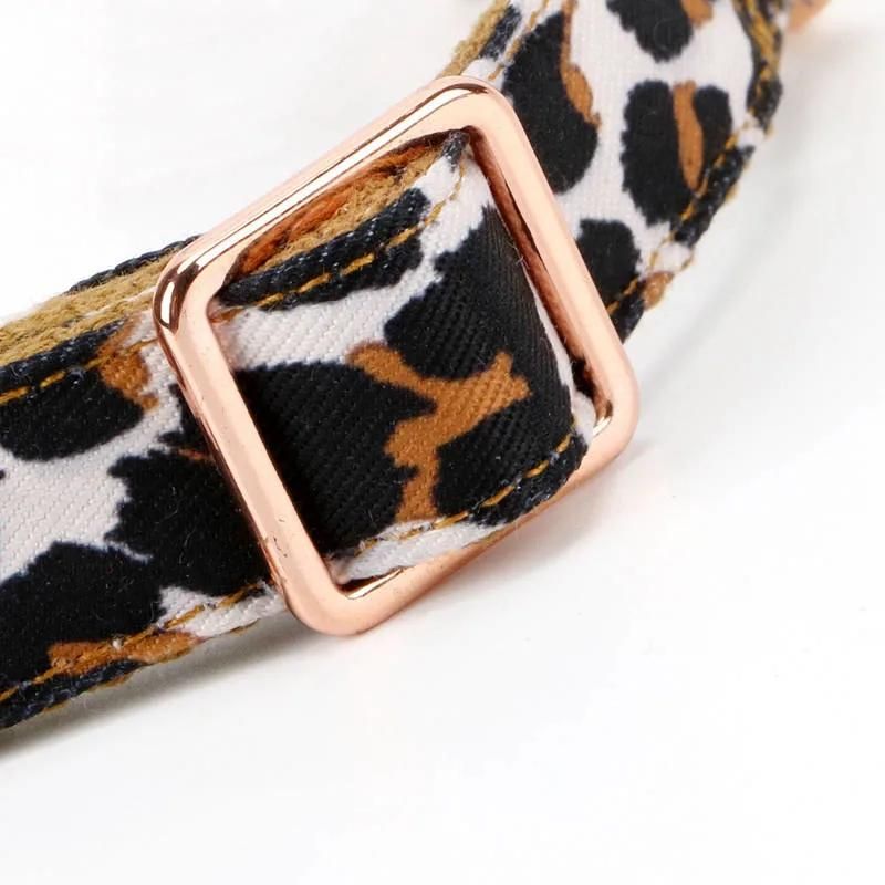 Leopard Pattern Dog Leash Collar Customized Logo Pattern Dog Leash