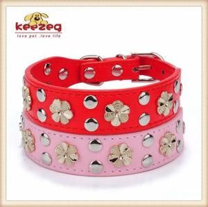 Gold Color Rivet /Real Leather Pet Dog Collars/ Leashes (KC0062)
