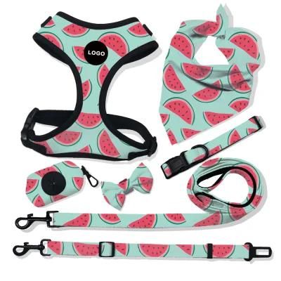 Adjustable Dog Harness with Bowtie Custom Pattern/Pet Toy