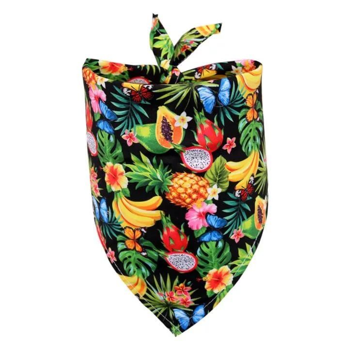 Flamingo Fruit Hawaii Pattern Cooling Summer Triangle Scarfs Dog Bandana for Pet Puppy