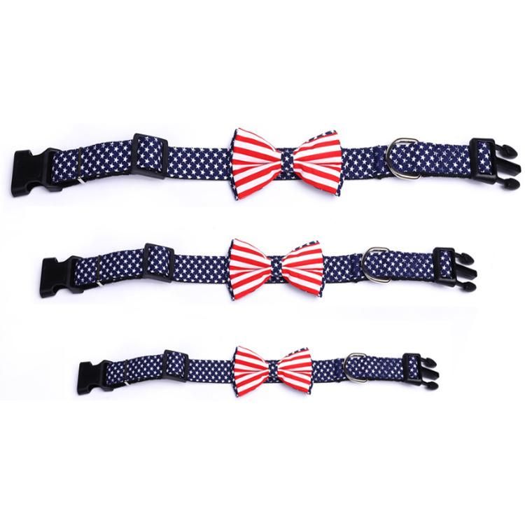 Personalized Dog Accessories Colorful Design Nylon Dog Collar with Bowtie for Pet