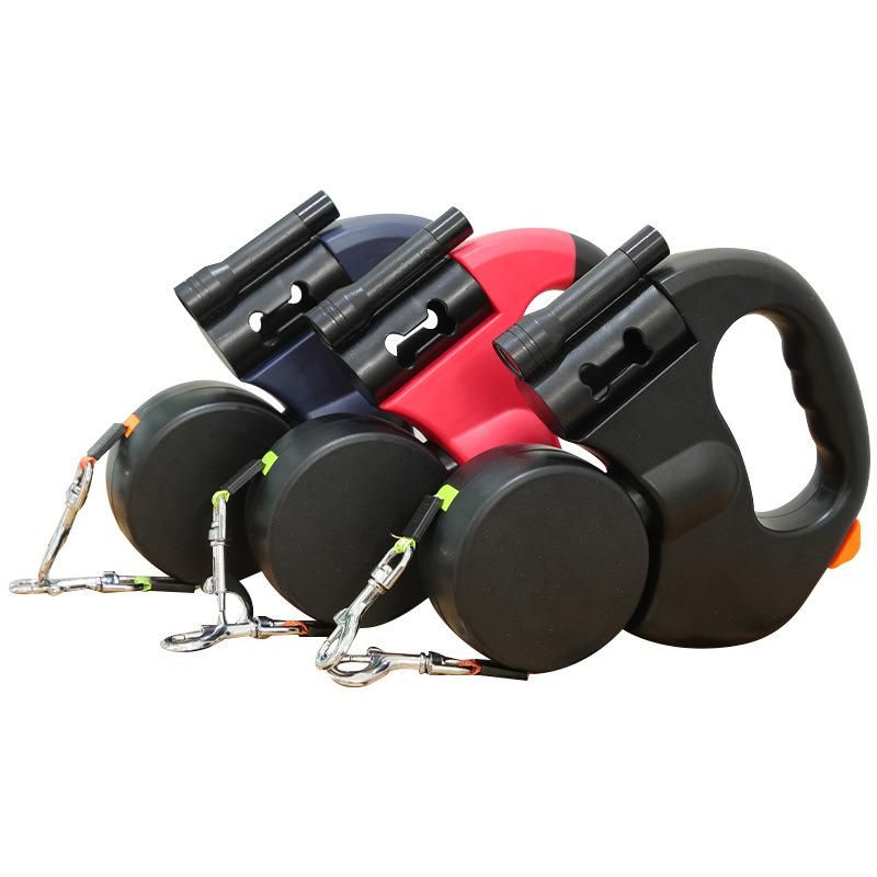 One Tow Two Dog Traction Rope, Medium-Sized Small Dog, Automatic Telescopic Traction Rope / Double Headed Automatic Traction Rope, Retractable Dog Leashes